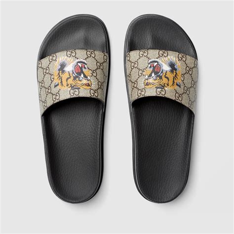 fake tiger gucci slides|gucci slide gg supreme tigers.